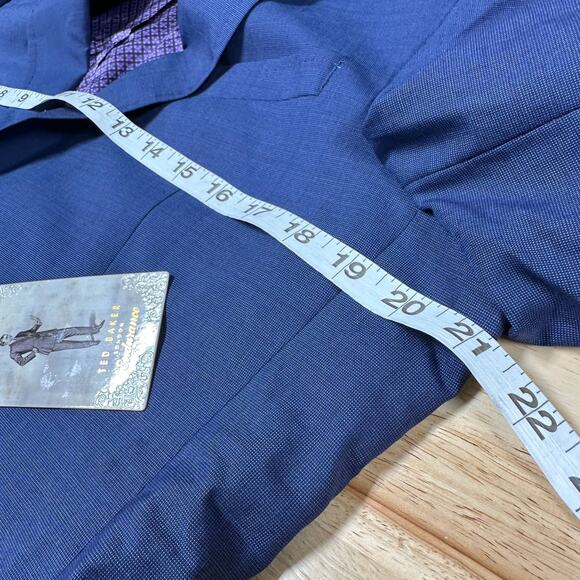 Ted Baker NWT Endurance Jarrow SPJ Blue Men's Size 40L Blazer 100% Wool 2 Button - Picture 8 of 9
